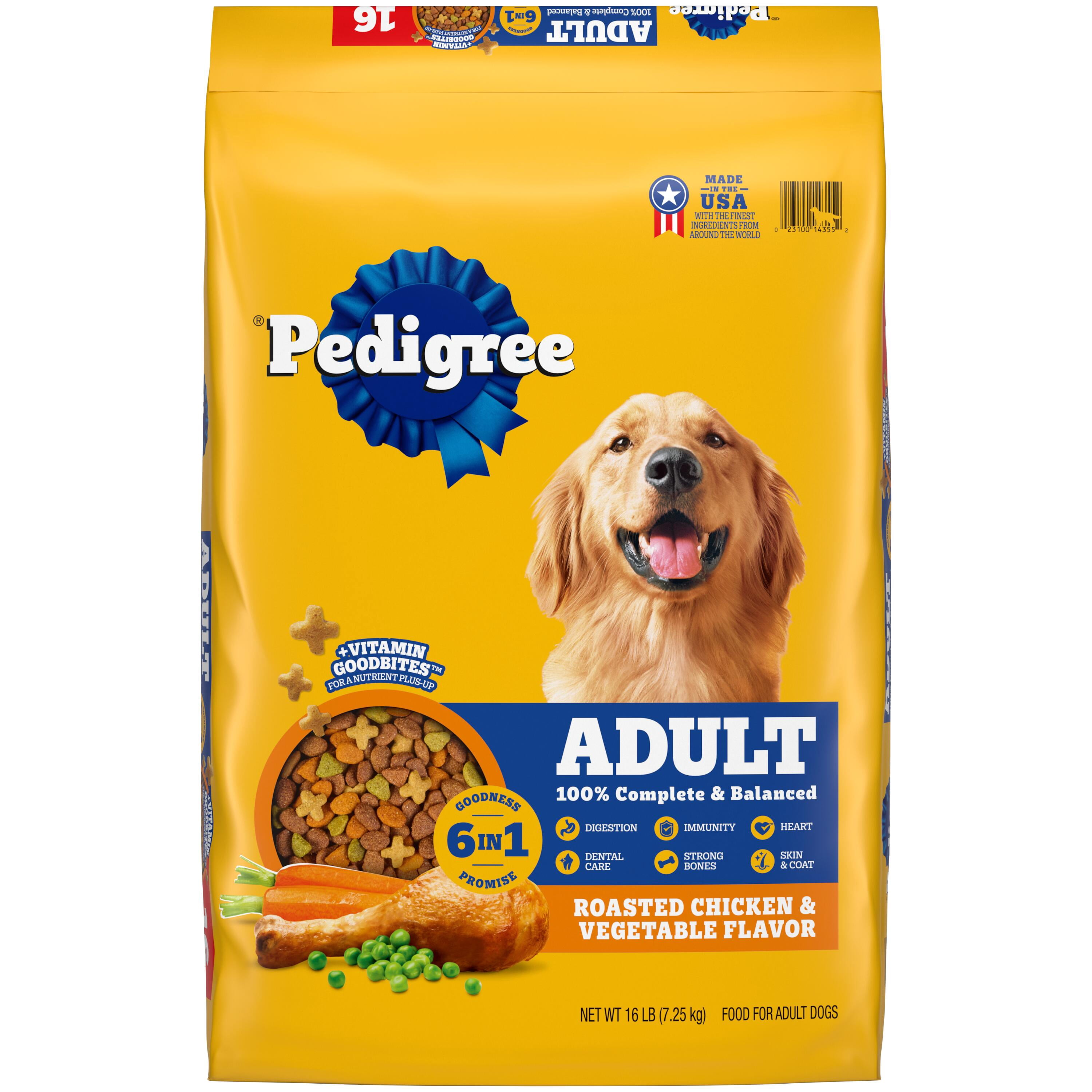 PEDIGREE Complete Nutrition Adult Dry Dog Food Roasted Chicken, Rice & Vegetable Flavor Dog Kibble, 16 lb. Bag