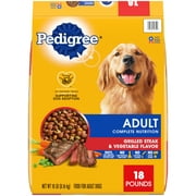PEDIGREE Complete Nutrition Grilled Steak & Vegetable Dry Dog Food for Adult Dog, 18 lb. Bag