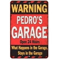 thumbnail image 1 of PEDRO'S Garage Warning Man Cave Wall Decor 16 x 24 Matte Finish Metal 116240030180, 1 of 1