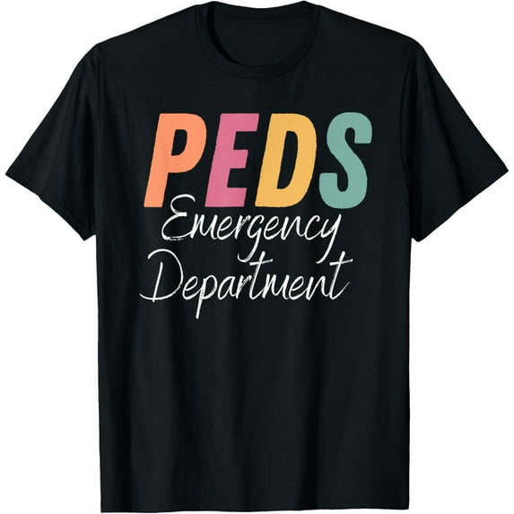 PEDS Emergency Department Happy Nurse Week 2023 Pediatric T-ShirtMen and women, Black T-shirt, size: Extra large