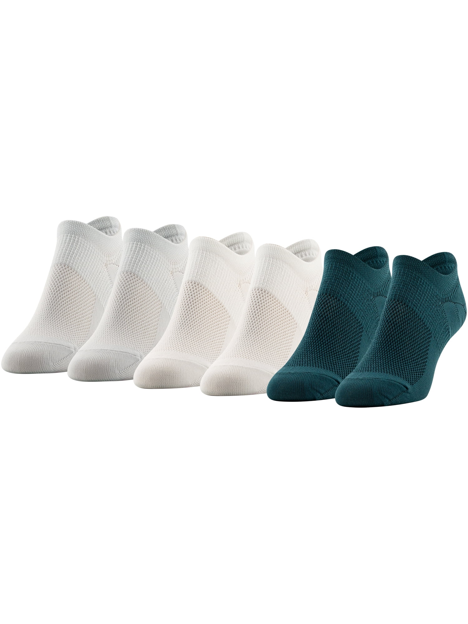 PEDS Women's All Day Active Nylon Invisible Socks Assorted, 6 Pairs, Sizes 5-10