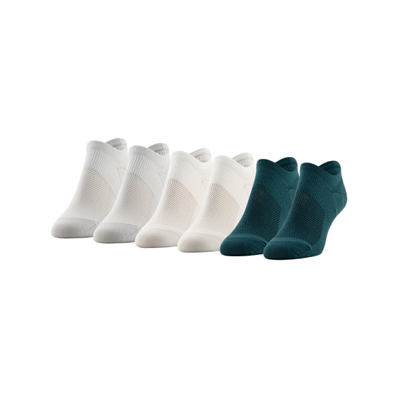 PEDS Women's All Day Active Nylon Invisible Socks Assorted, 6 Pairs, Sizes 5-10