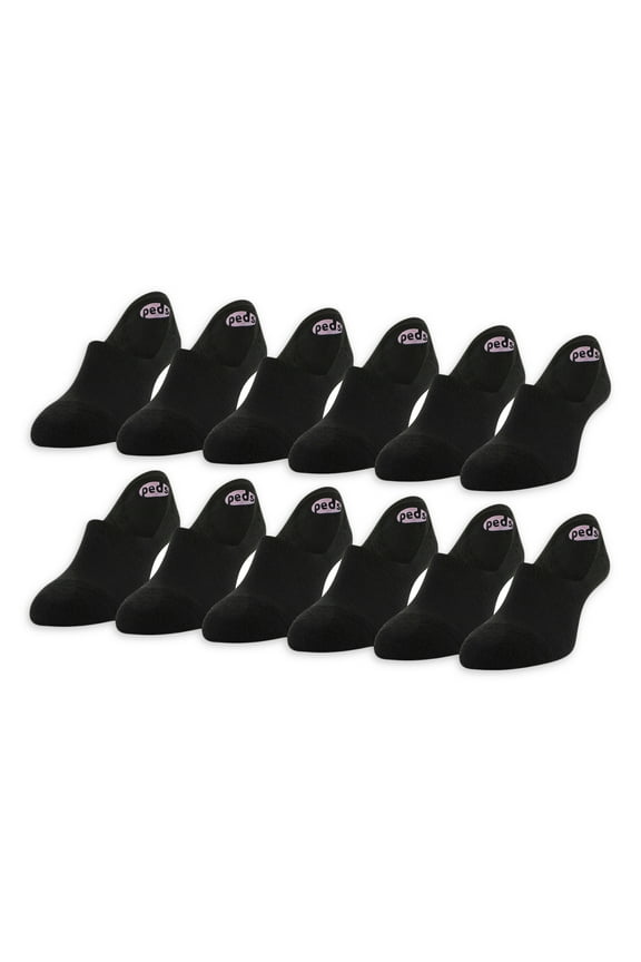 Women's Cushion Heel High Cut Liner Socks, Shoe Sizes 5-10 and 8-12, 12 Pairs