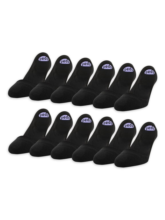 Women's Cushion Heel and Toe Low Cut Liner Socks, Shoe Sizes 5-10 and 8-12, 12 Pairs