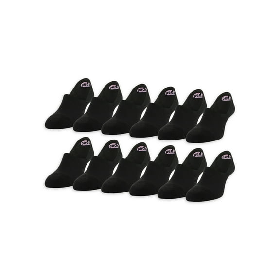 PEDS Women's Cushion Heel and Toe Mid Cut Liner Socks, Shoe Sizes 5-10 and 8-12, 12 Pairs