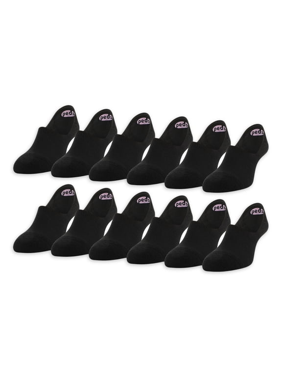 Women's Cushion Heel and Toe Mid Cut Liner Socks, Shoe Sizes 5-10 and 8-12, 12 Pairs