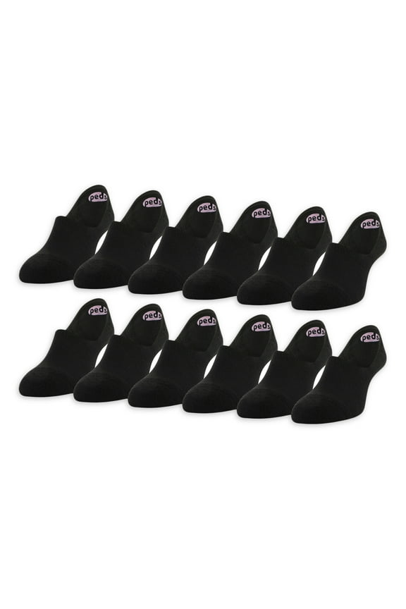 Women's Cushion Heel and Toe Mid Cut Liner Socks, Shoe Sizes 5-10 and 8-12, 12 Pairs