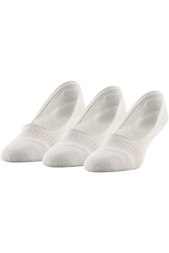 Women's Cushion Mid Cut Liner No Show Socks White, 3 Pairs, Sizes 5-10