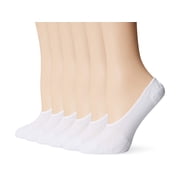 PEDS Womens Cushion No-Show Sport Cut Liner 6 Pairs, White, Shoe Size 5-10