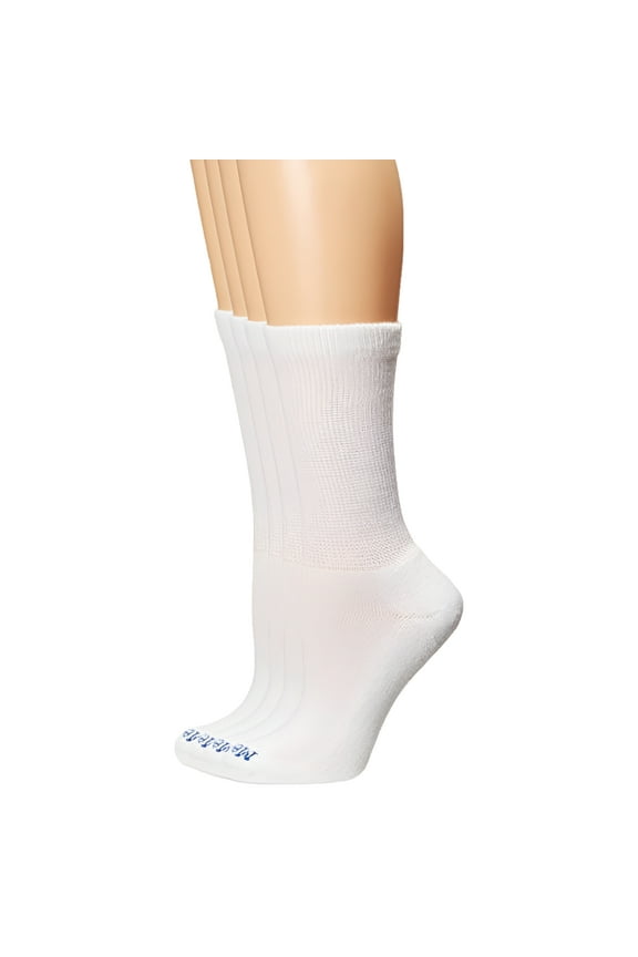 Women's Diabetic Crew Socks with Non-Binding Top and Cushion Sole 4 Pairs, Men's 6-9/Women's 7-10