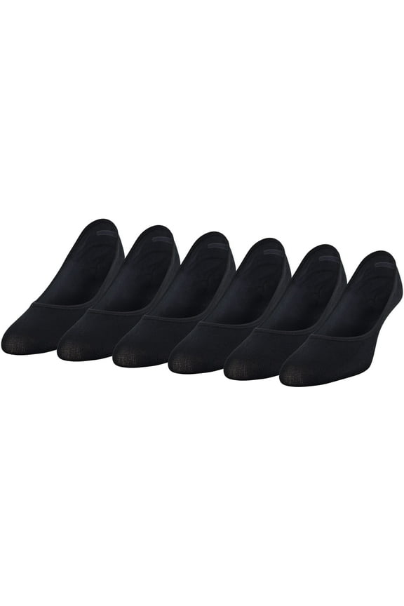 Women's Essential Low Cut No Show Socks, 6 Pairs, Black, Shoe Size: 5-10