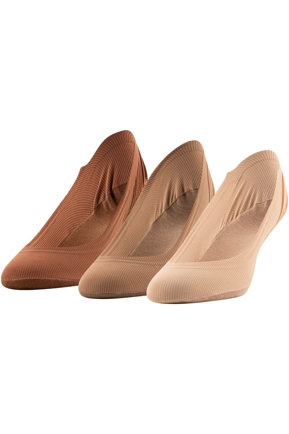 Women's Smooth Edge Rib Super Low Cut Socks Assorted, 3 Pairs, Sizes 5-10