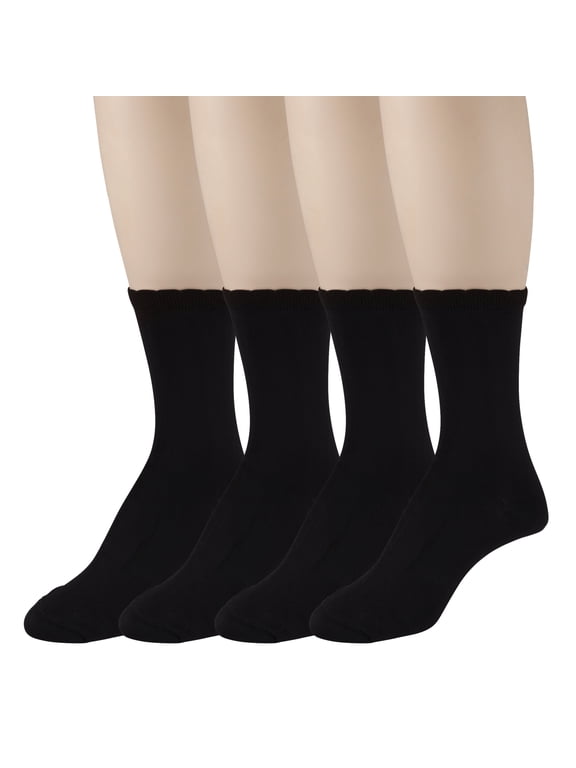 Womens Dress Crew Socks Lightweight Soft Mid Calf Short Trouser Sock Size 5-12