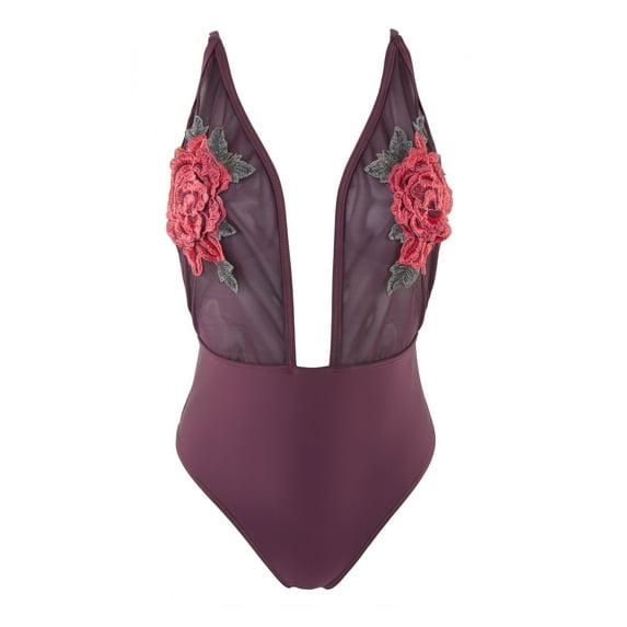 PEEK & BEAU Women's Red Rose Applique One Piece Swimsuit Size M / US 8