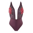 thumbnail image 1 of PEEK & BEAU Women's Red Rose Applique One Piece Swimsuit Size XS / US 4, 1 of 3