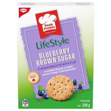 Peek Freans Lifestyle Blueberry Brown Sugar with Flax Cookies 290g/10.2 oz., {Imported from Canada}
