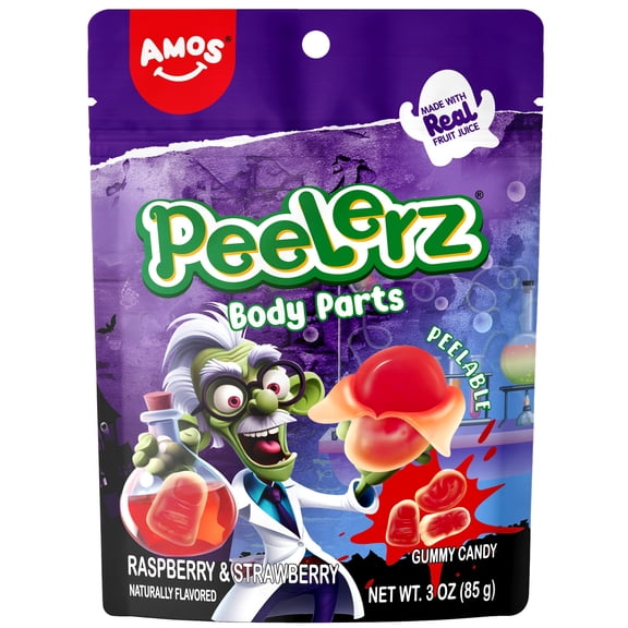 AMOS Peelerz Body Parts Gummy Candy, Allergen Free, 3 oz (85 g)