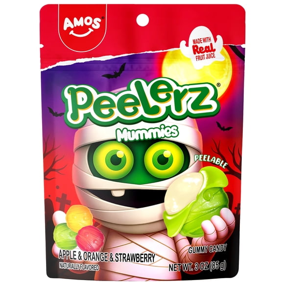 AMOS Peelerz Mummies Gummy Candy, Allergen Free, 3 oz (85 g)