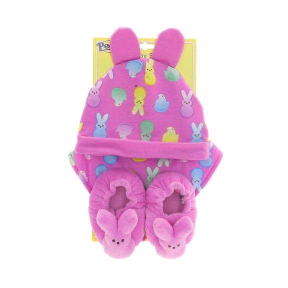 PEEPS Bunny 3-Piece Baby Gift Set with Hat, Bib, and BootiesPurple