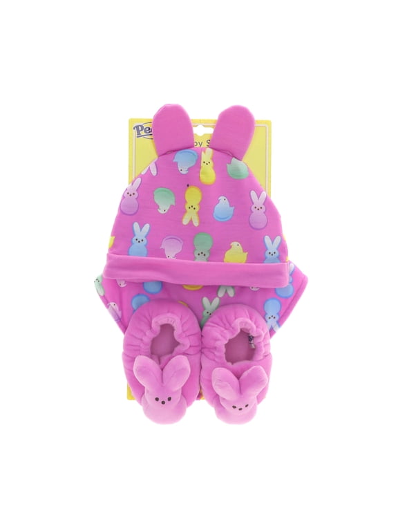 Bunny 3-Piece Baby Gift Set with Hat, Bib, and BootiesPurple