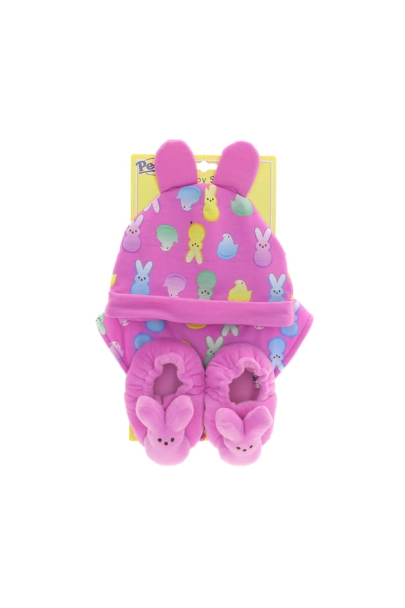 Bunny 3-Piece Baby Gift Set with Hat, Bib, and BootiesPurple