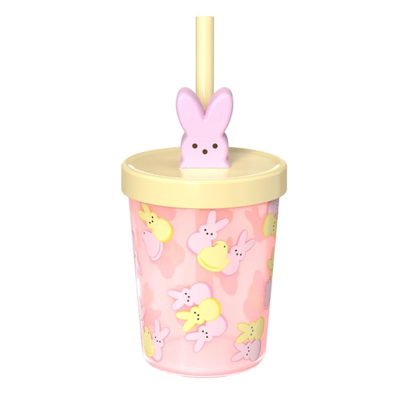 Zak Designs 13oz Peeps Durable Plastic Buddy Sip - Pink Toss Pattern