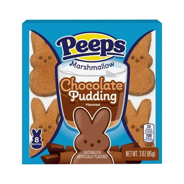 PEEPS, Chocolate Pudding Flavored Marshmallow Bunnies Easter Candy, 8 Count. (3.0 Ounces)