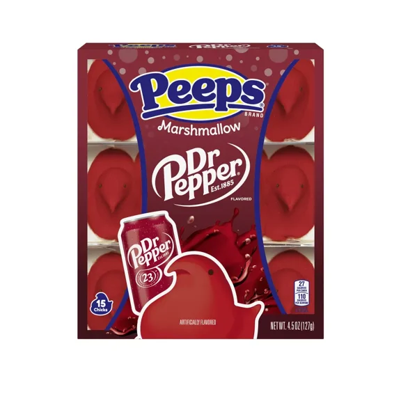 PEEPS, Dr Pepper Flavored Marshmallow Chicks, Easter Candy, 15ct (4.5 oz)