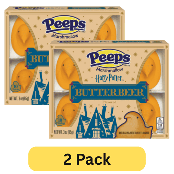 PEEPS, HARRY POTTER Butterbeer Flavored Marshmallow Chicks, Easter Candy, Walmart Exclusive, 10 ct (3.0 oz), 2 PACK