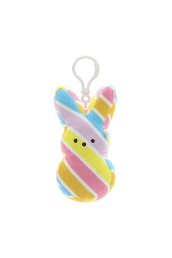 Striped Bunny Plush Backpack Clip Toy for Easter