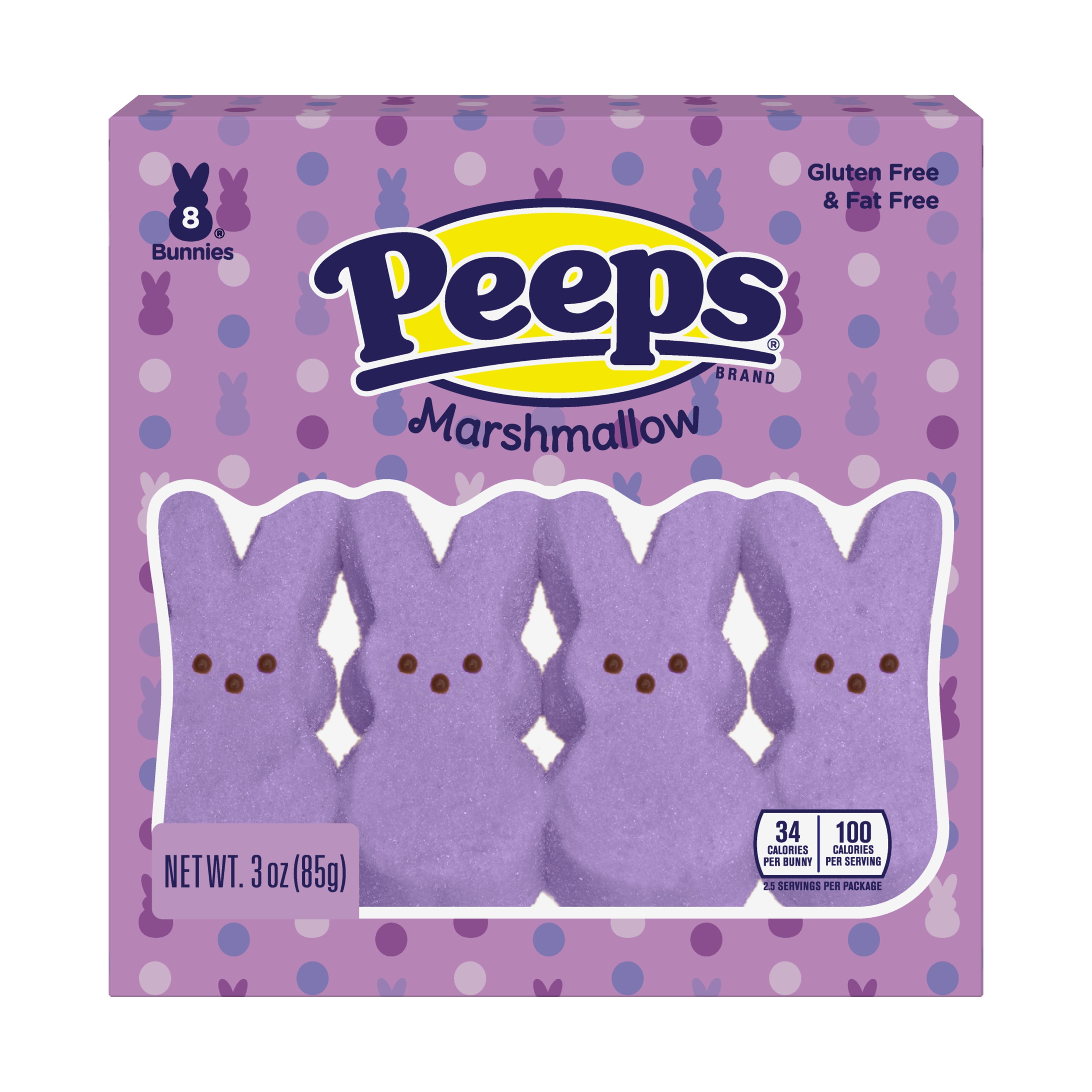 PEEPS Lavender Marshmallow Bunnies, Easter Candy, 8 Count PEEPS Lavender Marshmallow Bunnies, Easter Candy, 8 Count