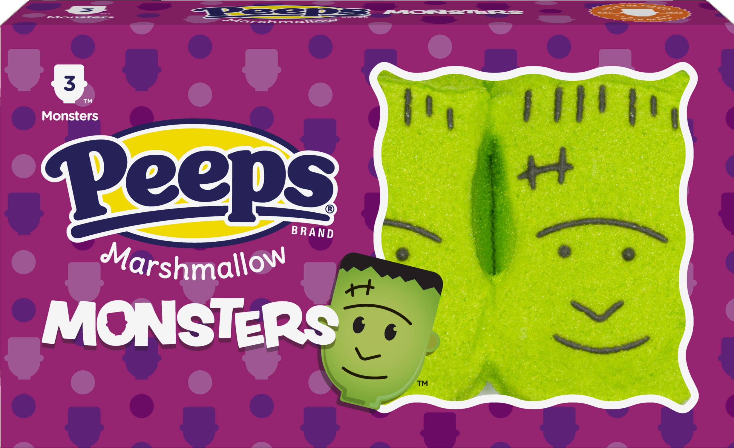 PEEPS Marshmallow Monsters, Halloween Candy - 3 Count (1.5 Ounces)