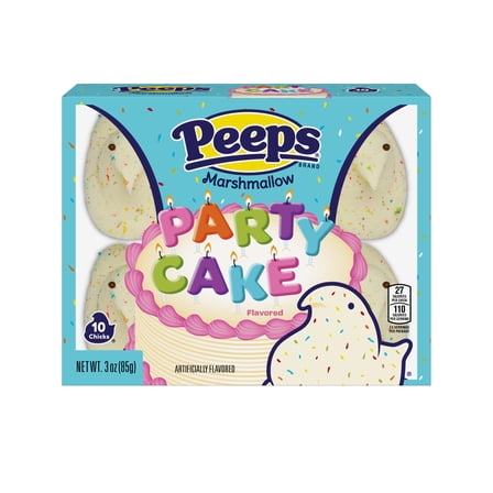 PEEPS, Party Cake Flavored Marshmallow Chicks Easter Candy, 10 Count. (3.0 Ounce.)