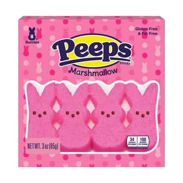 PEEPS, Pink Marshmallow Bunnies Easter Candy, 8 Count (3.0 Ounces)