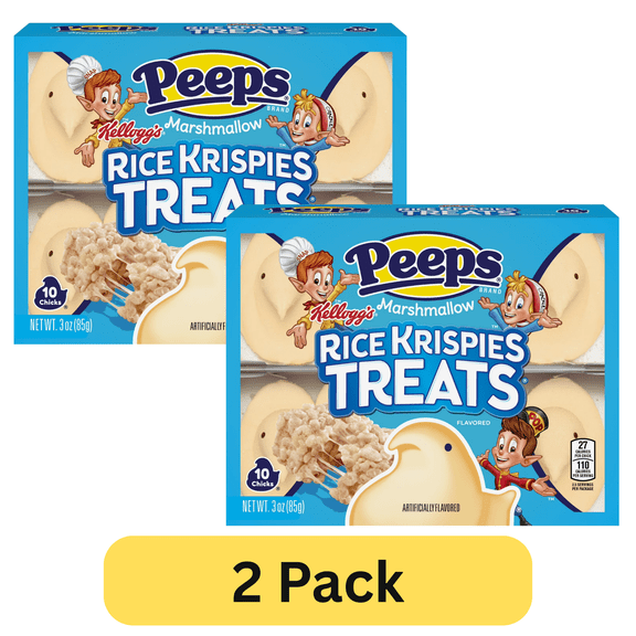 PEEPS, Rice Krispies Treat Flavored Marshmallow Chicks, 10 Count (3.0 Ounces) - Pack of 2