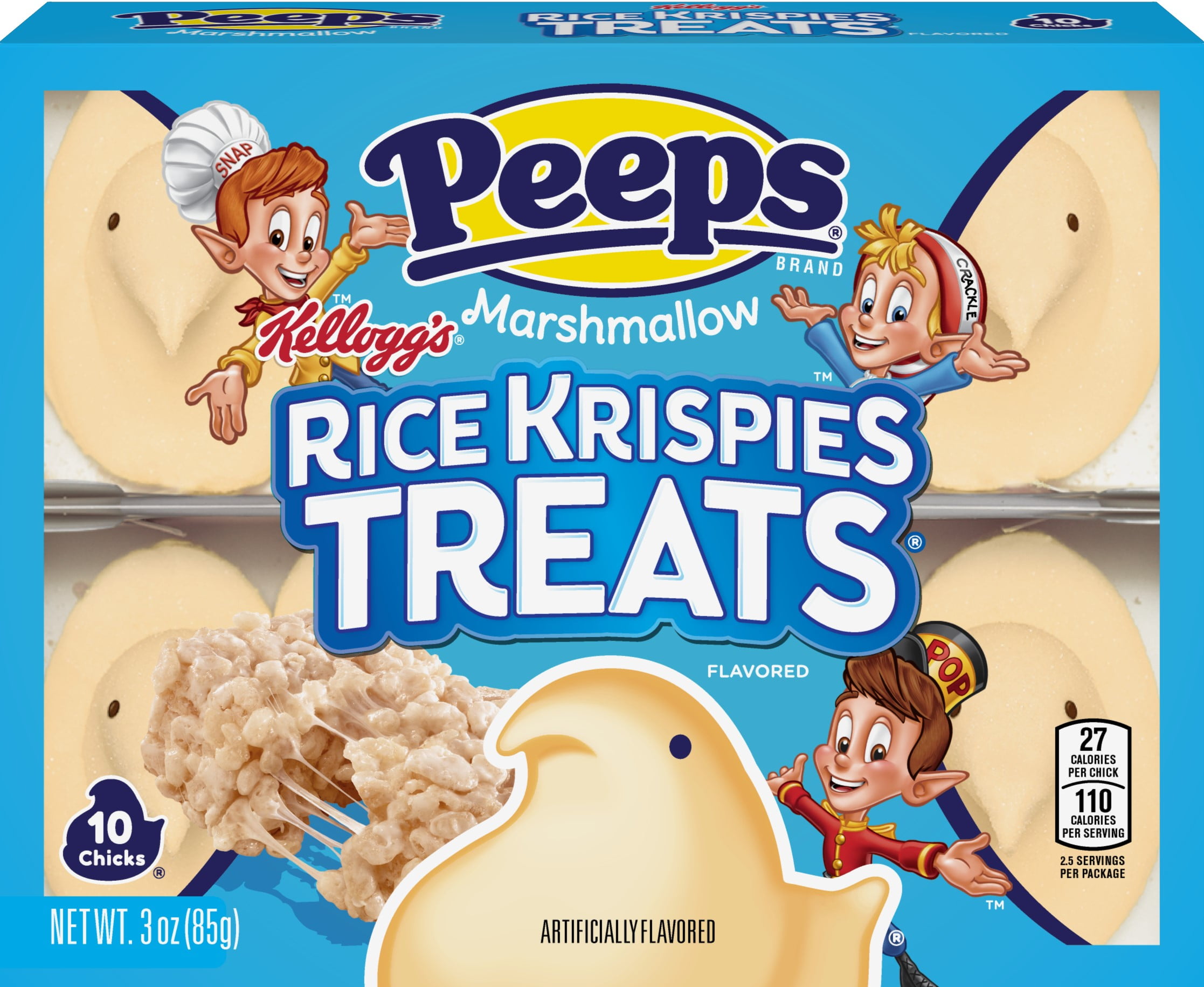 PEEPS, Rice Krispies Treat Flavored Marshmallow Chicks, Easter Candy, Walmart Exclusive, 10ct (3.0oz)