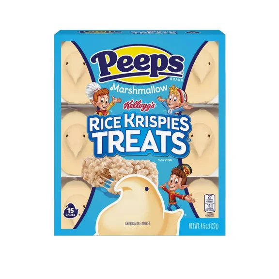 PEEPS, Rice Krispies Treat Flavored Marshmallow Chicks, 15 Count (4.5 Ounces)