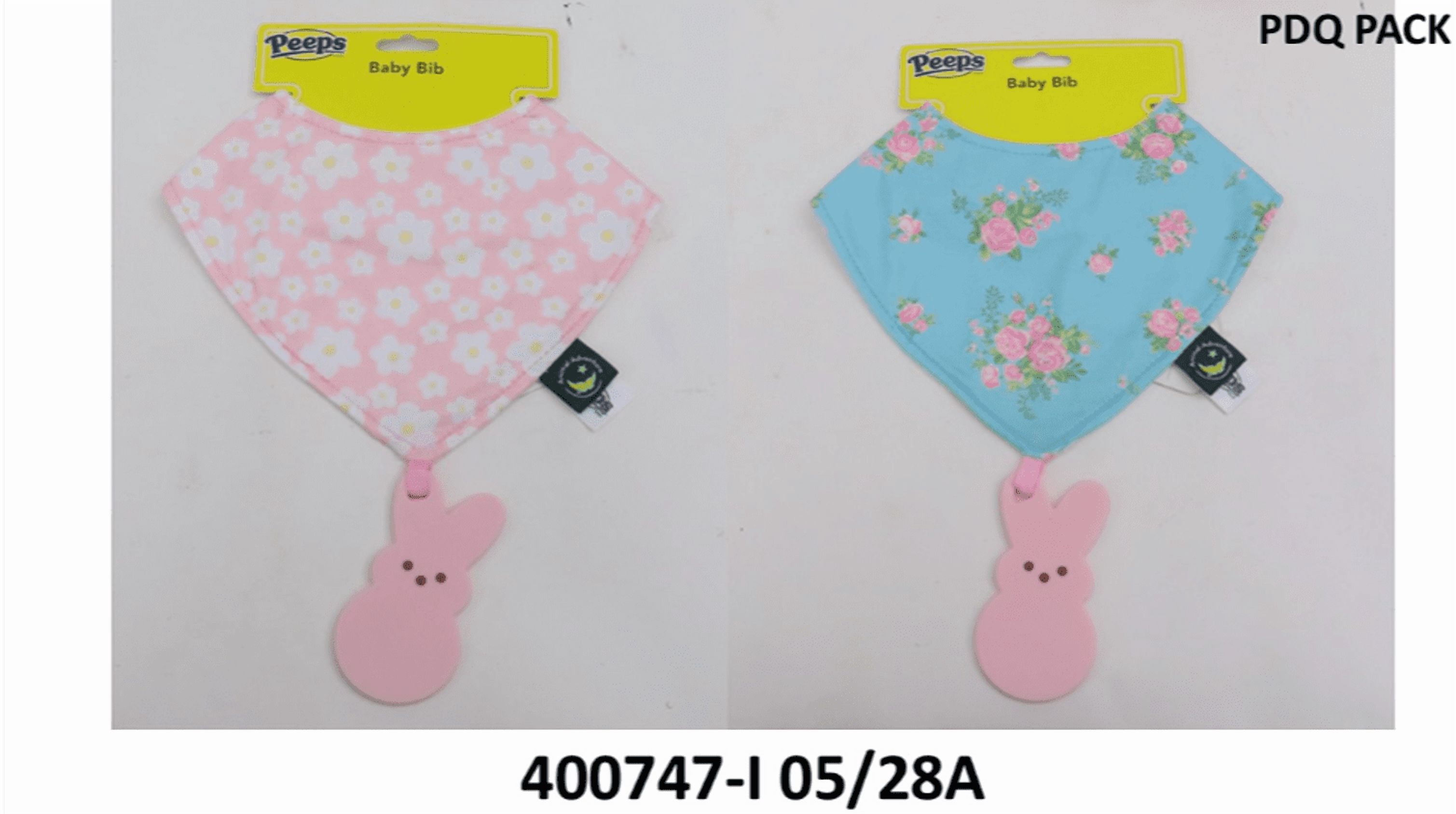 &nbsp;PEEPS® Bunny Pink Baby Bib and Silicone Teether Two-Piece Set