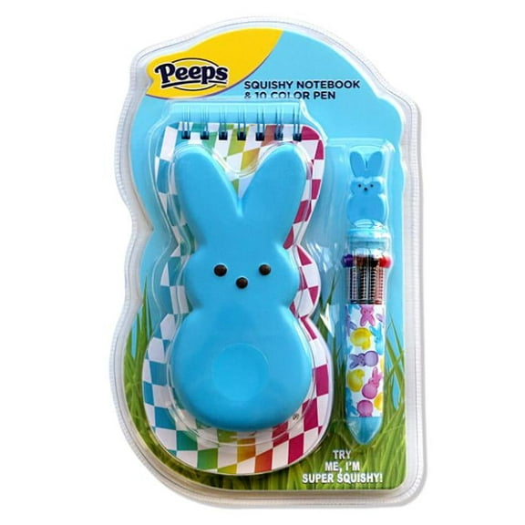 PEEPS Squishy Bunny Note Pad & Pen Set, Blue