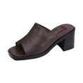 thumbnail image 1 of PEERAGE Adeline Women Extra Wide Width Leather Sandals BROWN 5, 1 of 6