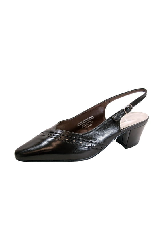 PEERAGE Alanis Women's Wide Width Leather Slingback Pumps