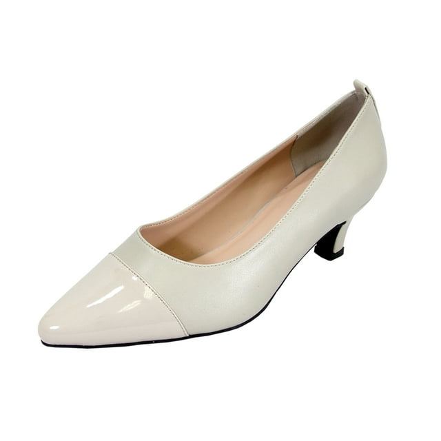 PEERAGE Arlene Women's Wide Width Casual Comfort Mid Heel Dress Shoes for Wedding, Prom, Evening, Work BEIGE 10.5
