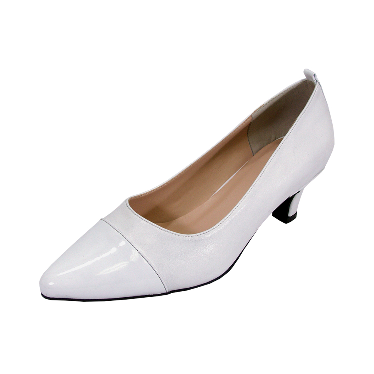PEERAGE Arlene Women's Wide Width Casual Comfort Mid Heel Dress Shoes for Wedding, Prom, Evening, Work WHITE 10.5 - image 1 of 6