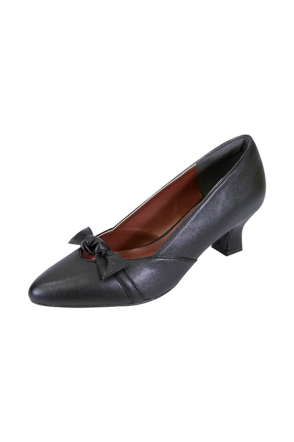 Belle Women's Wide Width Leather Dress Slip-on Pumps