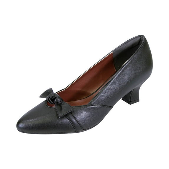 PEERAGE Belle Women's Wide Width Leather Dress Slip-on Pumps