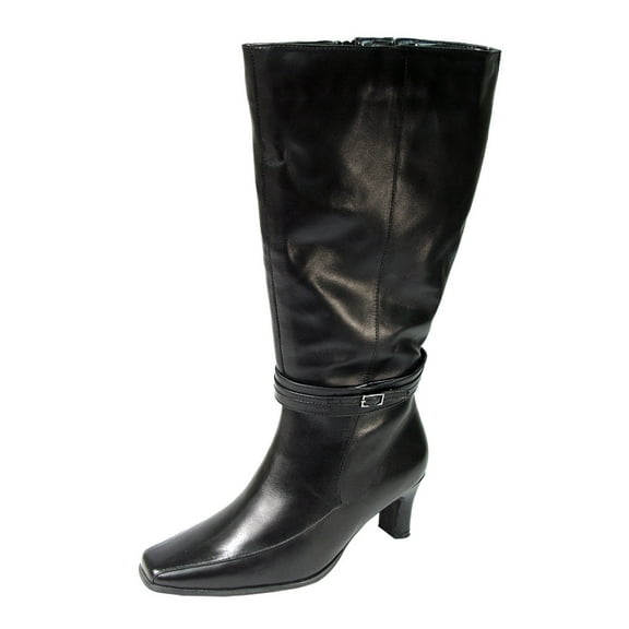 PEERAGE Brook Women Wide Width Leather Knee High Boots for All Occasions