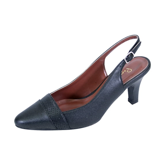 PEERAGE Candy Women's Extra Wide Width Dress Slingback BLACK 5