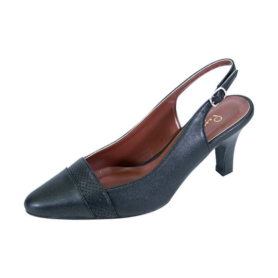 PEERAGE Candy Women's Extra Wide Width Dress Slingback BLACK 7.5
