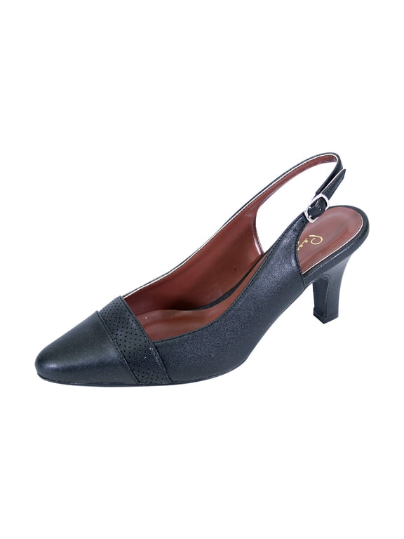Candy Women's Extra Wide Width Dress Slingback BLACK 7