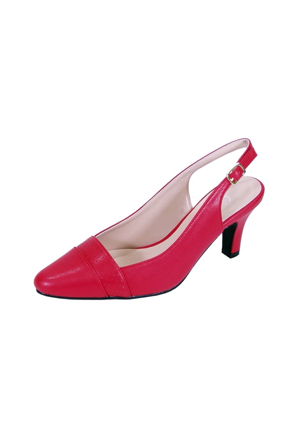 Candy Women's Extra Wide Width Dress Slingback RED 5